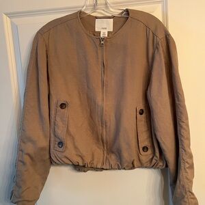 H&M Women's Beige Bomber Jacket
